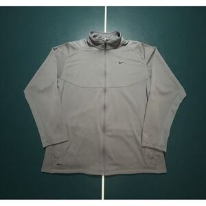 Vintage Nike Warmup Full Zip Track Jacket Men's Size XL Gray‎ Black Fit Dry